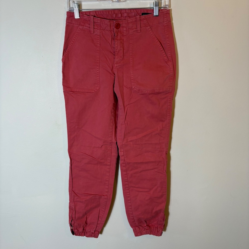 Banana Republic Slim Utility Pants Red Clay‎ Jogger Ankle Zip Size 2